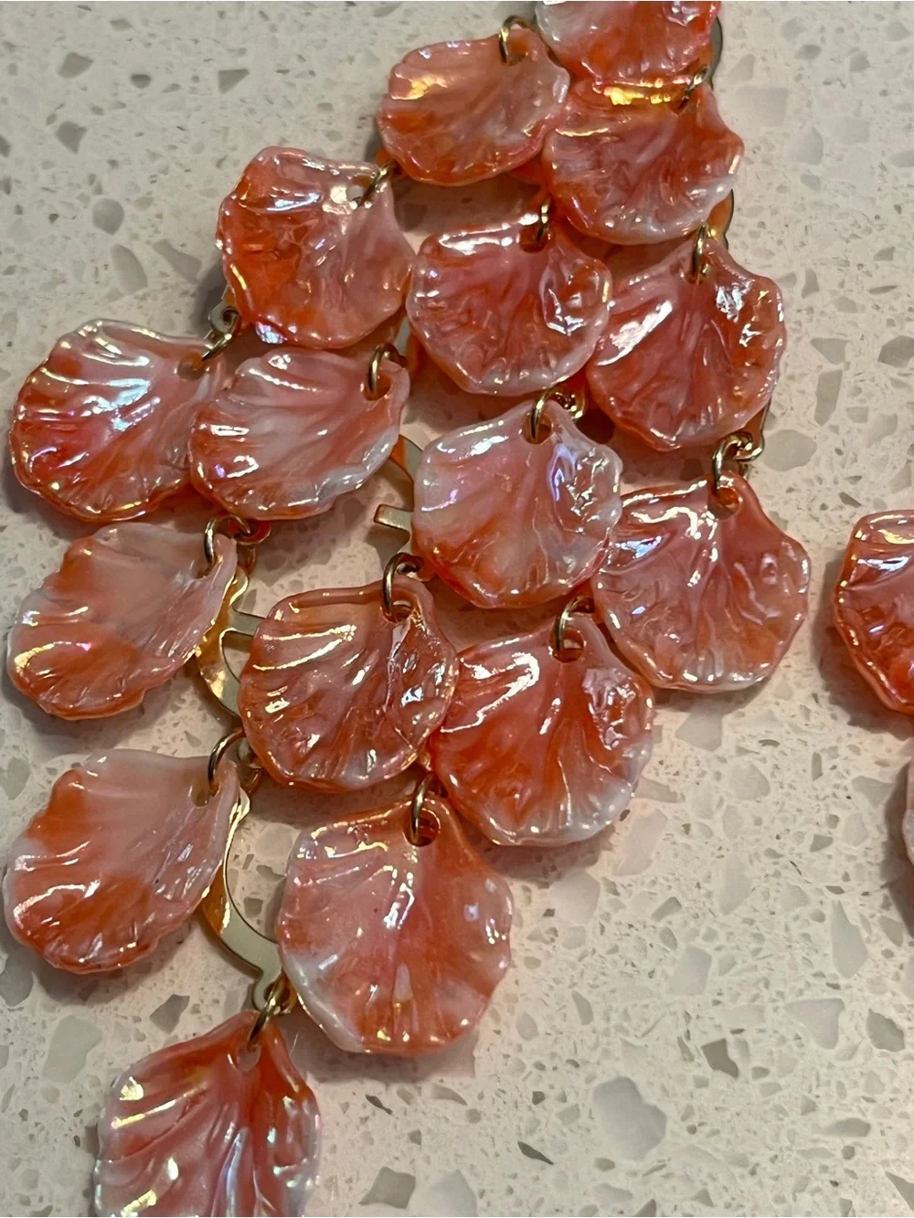 Pink‎ Shell Cascade Drop Earrings